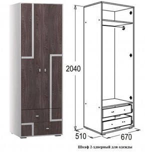 Шкаф 670 мм 2-х дверный для одежды Омега 16 (штанга) в Краснотурьинске - krasnoturinsk.mebel-e96.ru | фото